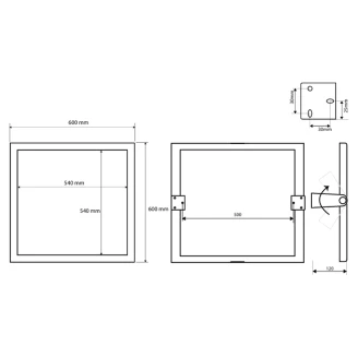 Spegel <strong>Steda</strong>  Krom Matt 60x60 cm