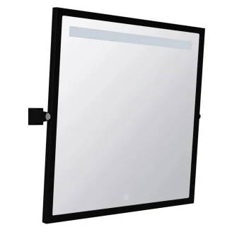 Spegel med LED Belysning Handikappanpassad <strong>Help</strong>  Svart Matt 60x60 cm