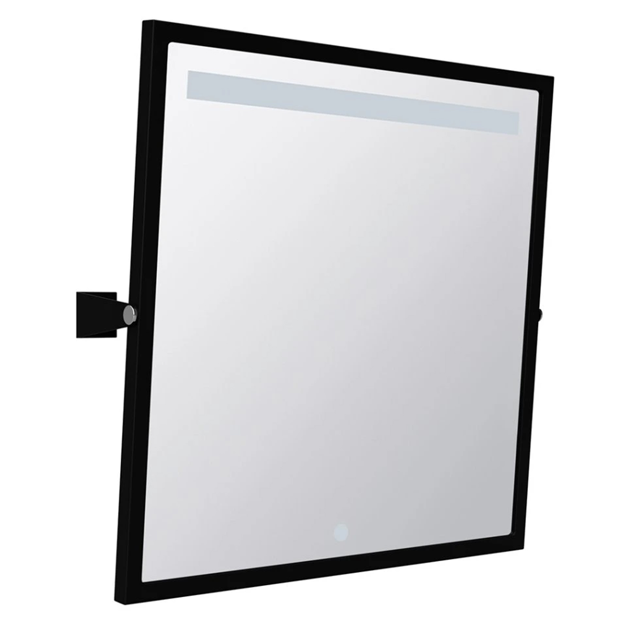 Spegel med LED Belysning Handikappanpassad Help Svart Matt 60x60 cm