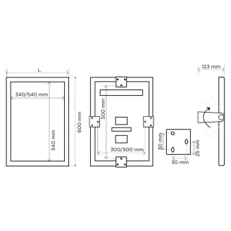 Spegel med LED Belysning <strong>Steda</strong>  Krom Matt 60x60 cm