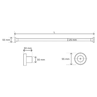 Duschdraperistång <strong>Steda</strong>  150 cm Krom Blank
