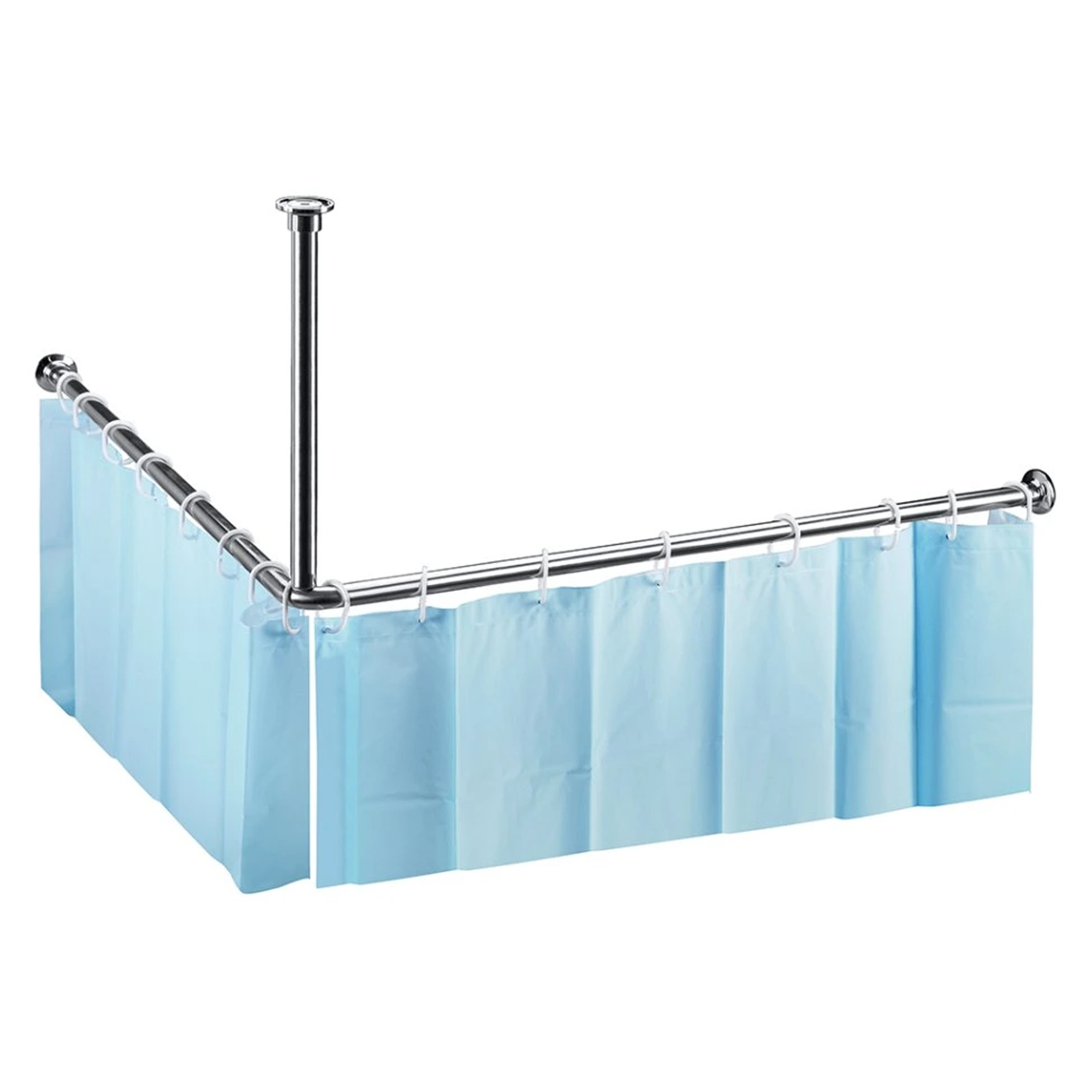 Hörn Duschdraperistång Handikappanpassad Help 140 cm Krom Blank