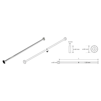 Duschdraperistång <strong>Steda</strong>  150 cm Krom Blank