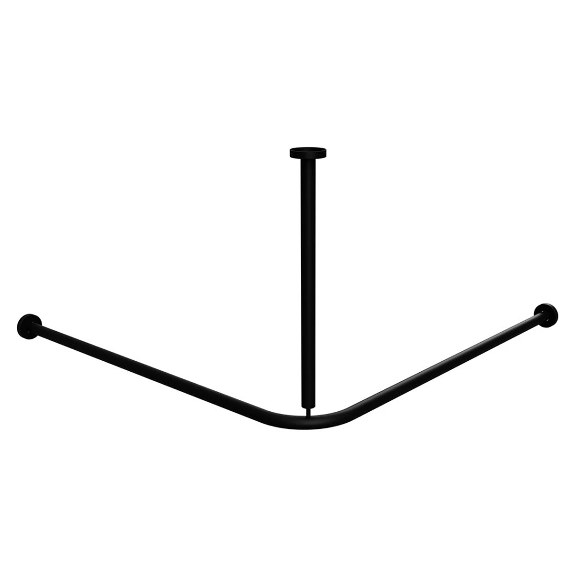 Hörn Duschdraperistång Handikappanpassad Help 90 cm Svart Matt