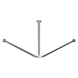 Hörn Duschdraperistång Handikappanpassad <strong>Help</strong>  90 cm Krom Blank