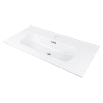 Tvättställsskåp Prizma Beige Matt 80 cm med Handfat Vit Blank