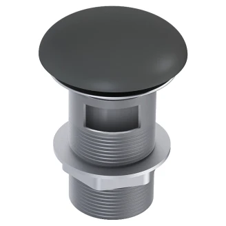 Bottenventil Click-Clack <strong>Plug</strong>  Antracit Matt för Tvättställ med Bräddavlopp