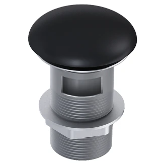Bottenventil Click-Clack <strong>Plug</strong>  Svart Matt för Tvättställ med Bräddavlopp