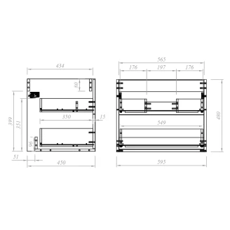 Tvättställsskåp Odea Svart Matt 60 cm med Handfat Vit Blank