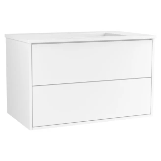 Tvättställsskåp <strong>Odea</strong>  Vit Matt 80 cm med Handfat Vit Blank