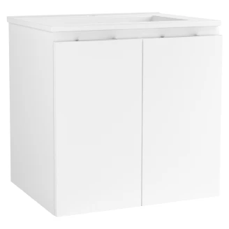 Tvättställsskåp <strong>Virma</strong>  Vit Matt 60 cm med Handfat Vit Blank