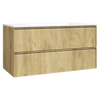 Tvättställsskåp <strong>Isla</strong>  Trä Matt 100 cm med Handfat Vit Blank