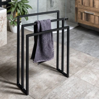Fristående Handdukshängare <strong>Doppio</strong>  Svart Matt 55x80 cm