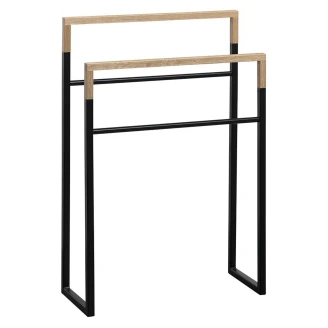 Fristående Handdukshängare <strong>Doppio</strong>  Svart-Ek Matt 55x80 cm