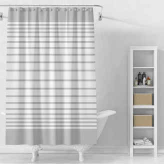 Duschdraperi Stripes 180x180 cm Vit