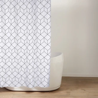 Duschdraperi Geometry 180x200 cm Vit