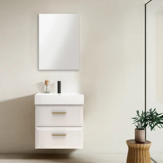 Tvättställsskåp Gold <strong>Tandem</strong>  Vit Matt 60 cm med Butler Handfat Vit Blank