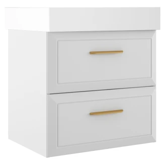Tvättställsskåp Gold <strong>Tandem</strong>  Vit Matt 60 cm med Butler Handfat Vit Blank