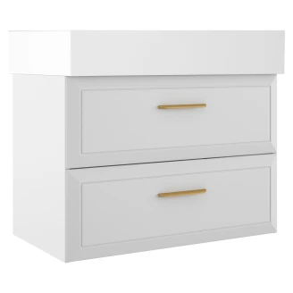 Tvättställsskåp Gold <strong>Tandem</strong>  Vit Matt 80 cm med Butler Handfat Vit Blank