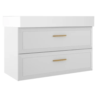 Tvättställsskåp Gold <strong>Tandem</strong>  Vit Matt 100 cm med Butler Handfat Vit Blank