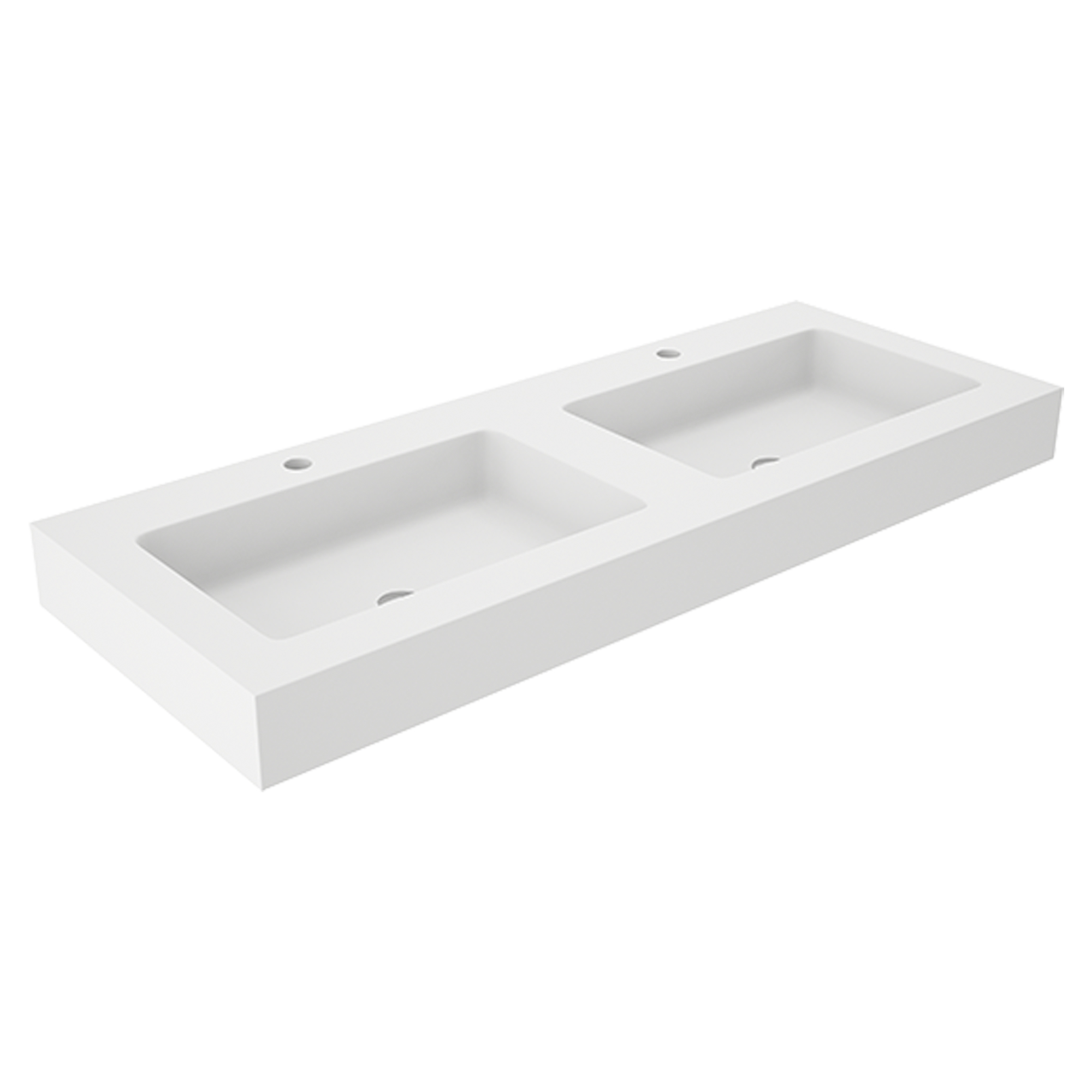 Mineralmarmor Dubbelt Tvättställ Cavo Vit Matt 120 cm