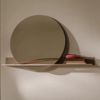 Spegel <strong>Sommardopp</strong>  Diameter 37 cm Hylla 60 cm Beige