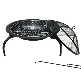 Cachfires Eldskål med Galler och Nät Svart Matt