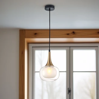 Hängande Lampa <strong>Tirella</strong>  Mässing, Transparent Matt