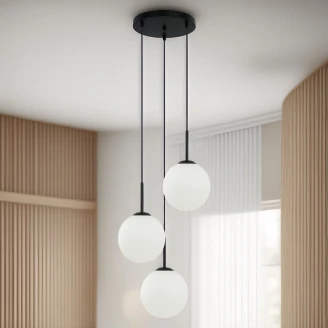 Hängande Lampa <strong>Rovelle</strong>  Trio Vit, Svart Matt