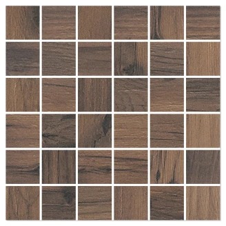 Träklinker Mosaik <strong>Redwood</strong>  Brun Matt 30x30 (5x5) cm