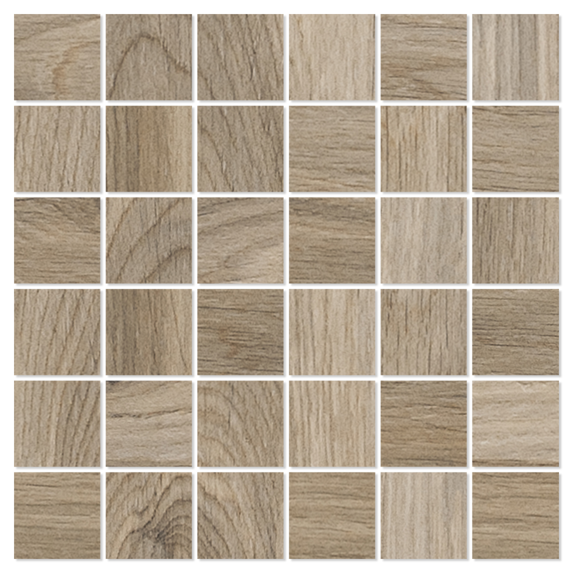 Träklinker Mosaik Pinewood Beige Matt 30x30 (5x5) cm