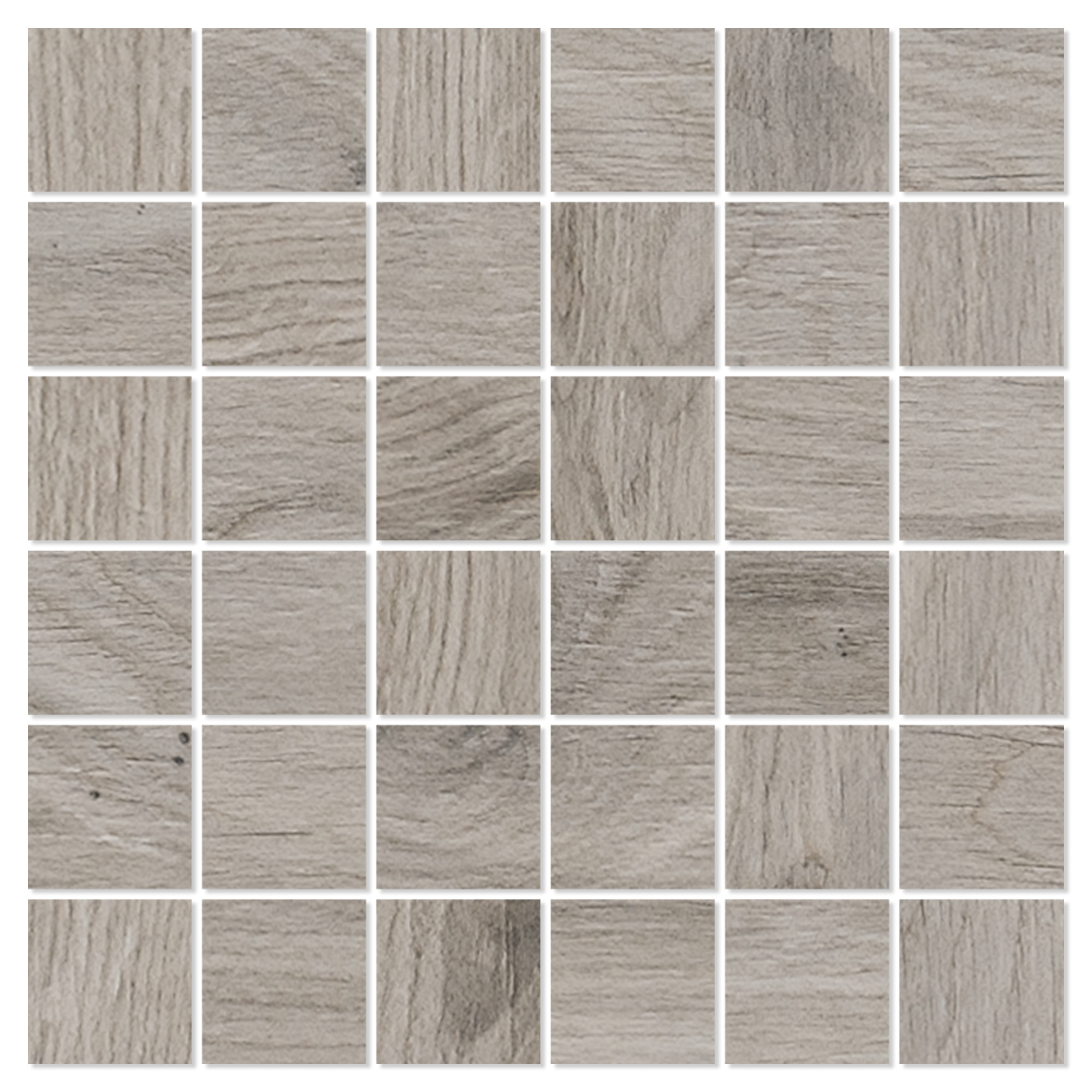 Träklinker Mosaik Pinewood Vit Matt 30x30 (5x5) cm