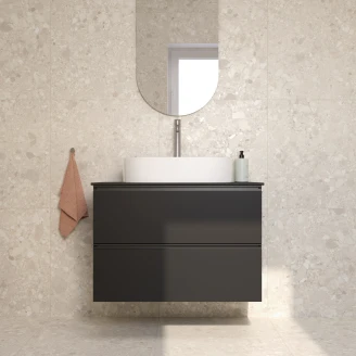 Tvättställsskåp Luna Svart 80 cm med Cosentino Bänkskiva Dekton Svart Matt