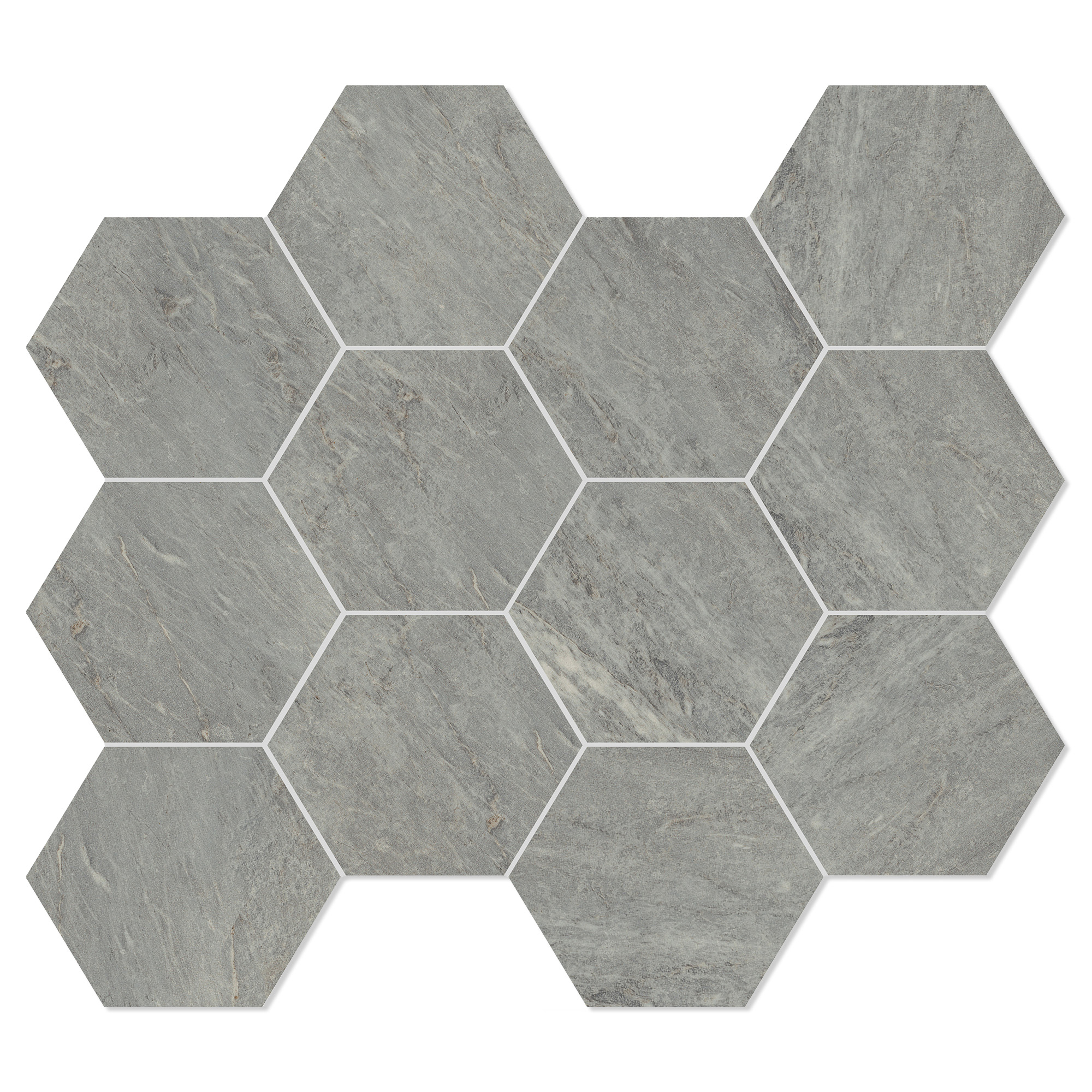 Unicomstarker Hexagon Mosaik Klinker Marmorea Bardiglio Matt 30x34 cm