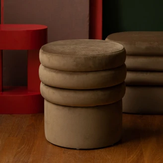 Dutchbone Sittpuff Rund <strong>Aditi</strong>  Brun