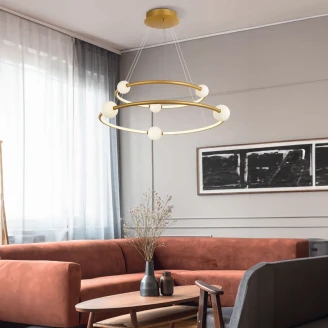 Hängande Lampa <strong>Belano</strong>  Duo Guld Matt Ø 87 cm