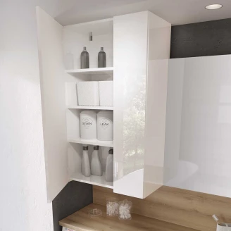 Väggskåp <strong>Unity</strong>  med Två Dörrar Vit Blank 60x31.6x100 cm