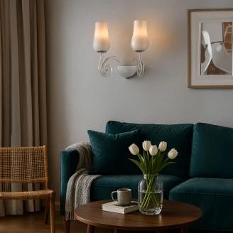 Vägglampa <strong>Lysera</strong>  Silver, Vit Blank