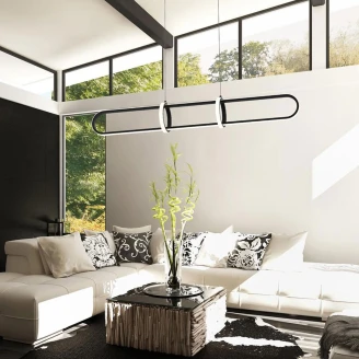 Hängande Lampa <strong>Corvina</strong>  Svart Matt 90 cm