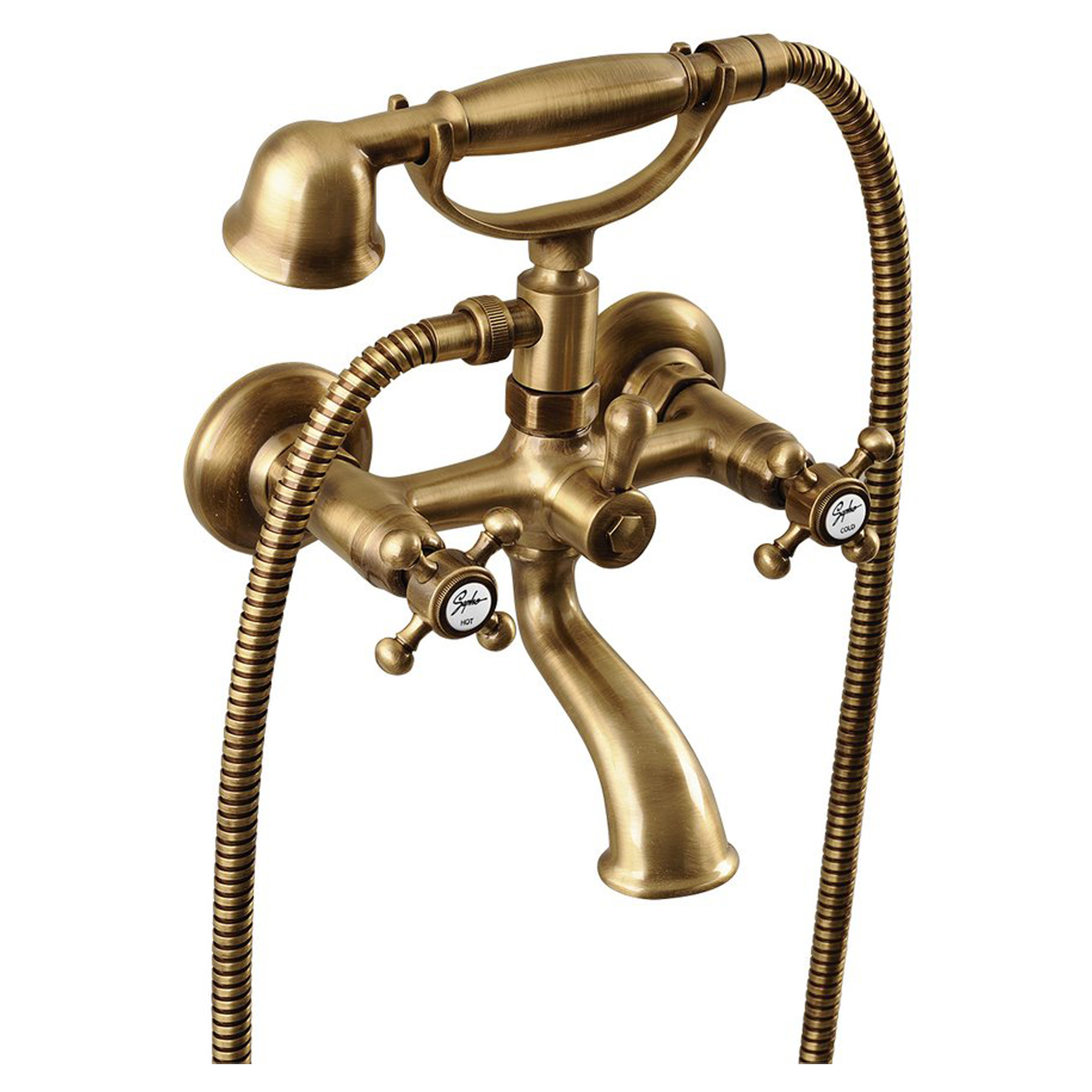 Badkarsblandare Lancaster Brons Matt med Handdusch