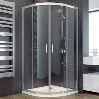 Duschhörn med Duschkar <strong>Nevoa</strong>  90x90 cm Rund Krom Blank