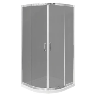 Duschhörn med Duschkar <strong>Nevoa</strong>  90x90 cm Rund Krom Blank Tonat glas