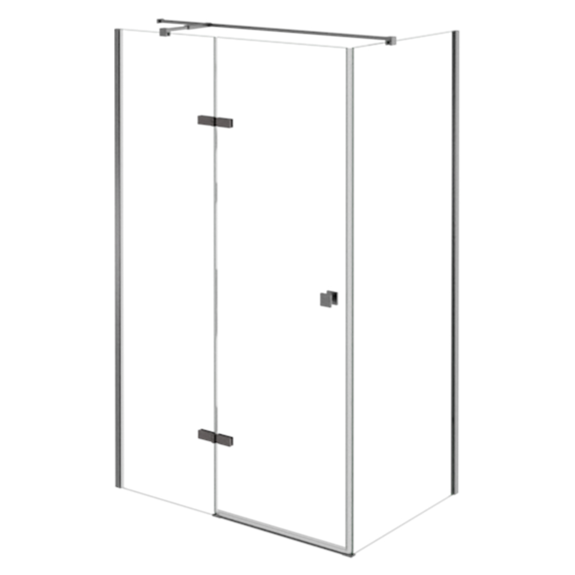 Duschhörn Torre Metallgrå 6 mm 100x80 cm Vänster