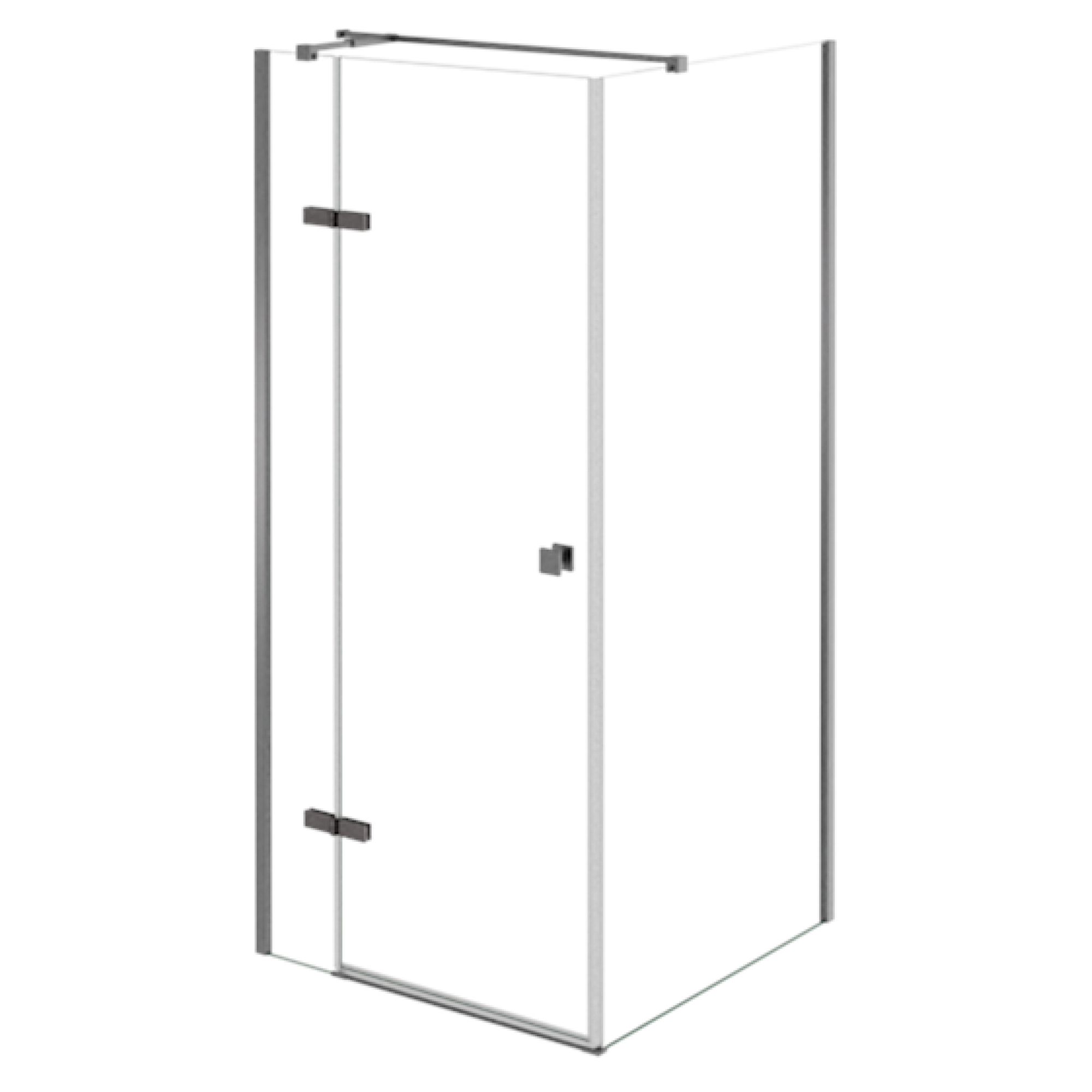 Duschhörn Torre Metallgrå 6 mm 90x90 cm Vänster