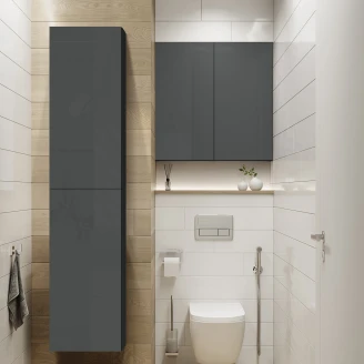 Högskåp <strong>Unity</strong>  med Två Dörrar Antracit Blank 40x12.6x180 cm