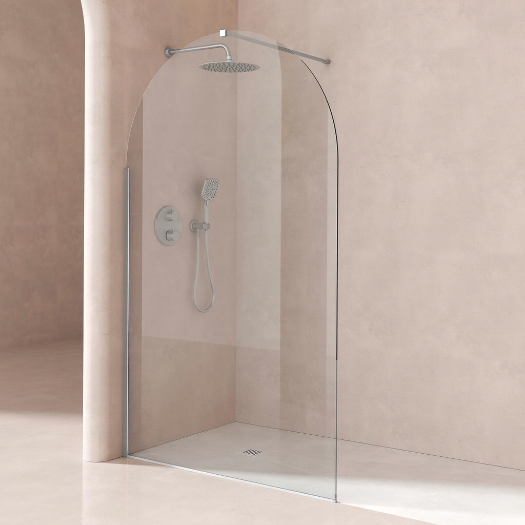 Duschvägg Amelise Krom Blank 8 mm 120x210 cm + Profilpaket