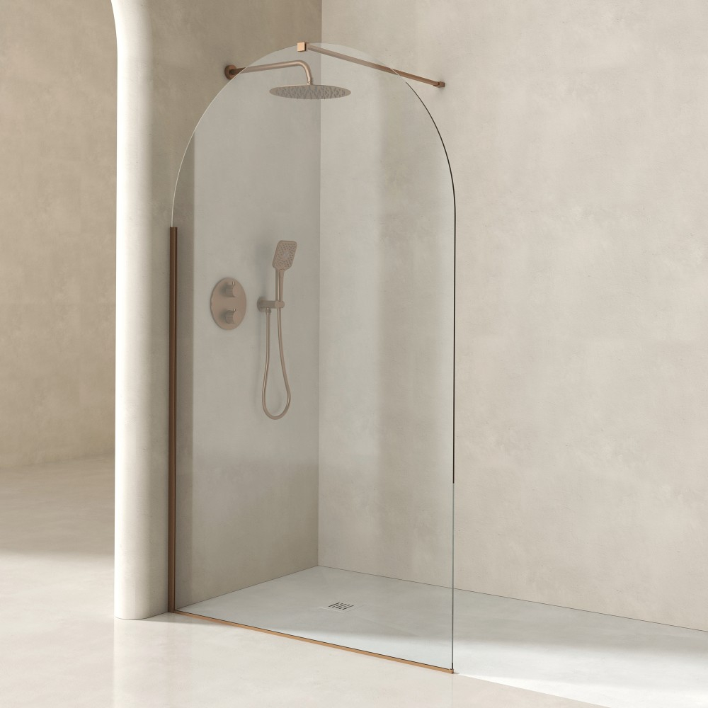 Duschvägg Amelise Brons Matt 8 mm 120x210 cm + Profilpaket