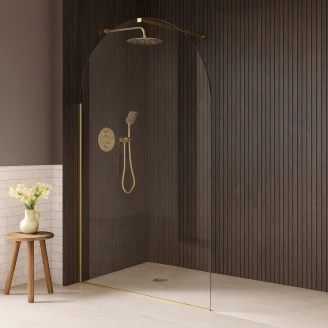Duschvägg <strong>Amelise</strong>  Guld Matt 8 mm 120x210 cm + Profilpaket