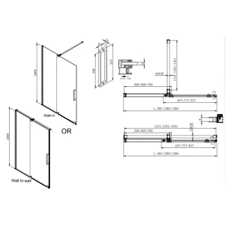 Duschdörr <strong>Echelle</strong>  140 cm Krom Blank