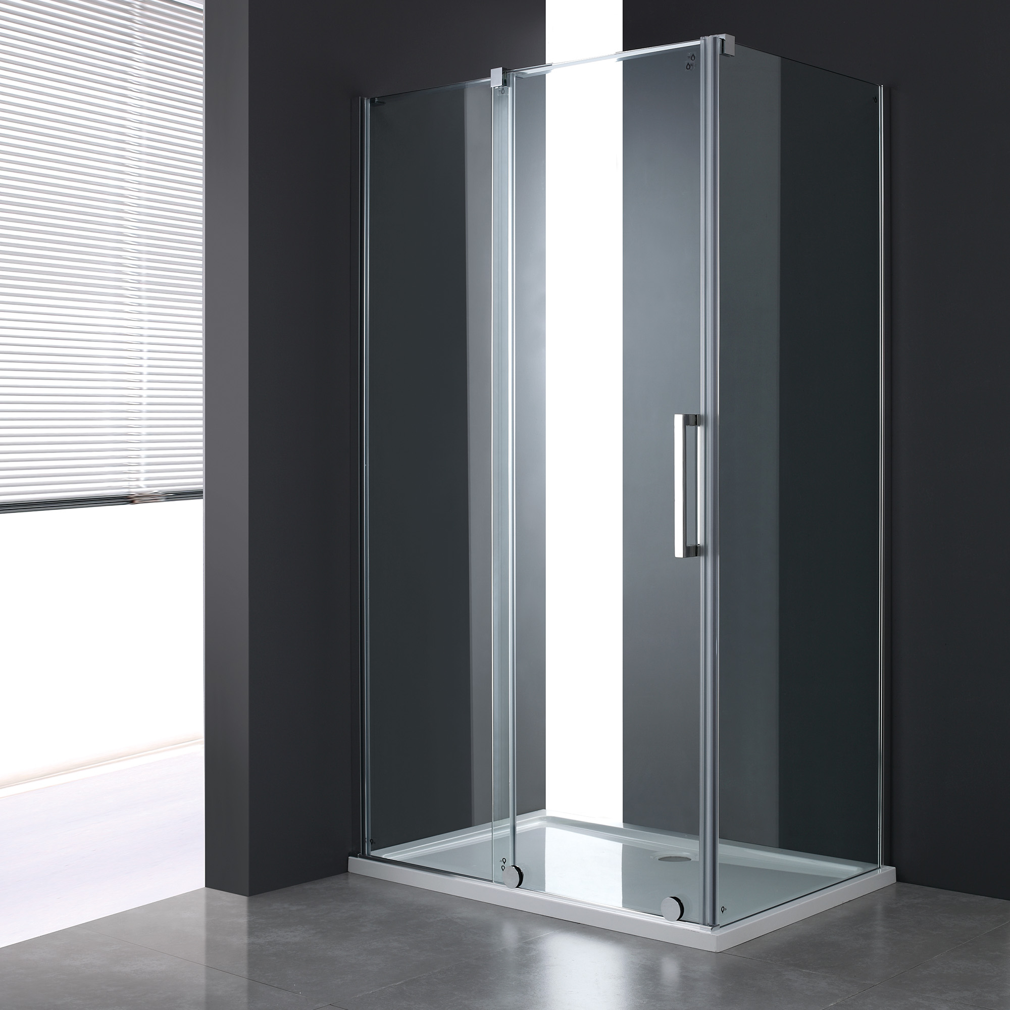 Duschhörn Echelle 140 + 80 cm Krom Blank